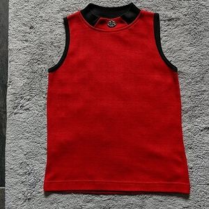 Women's Red Top with Brooch